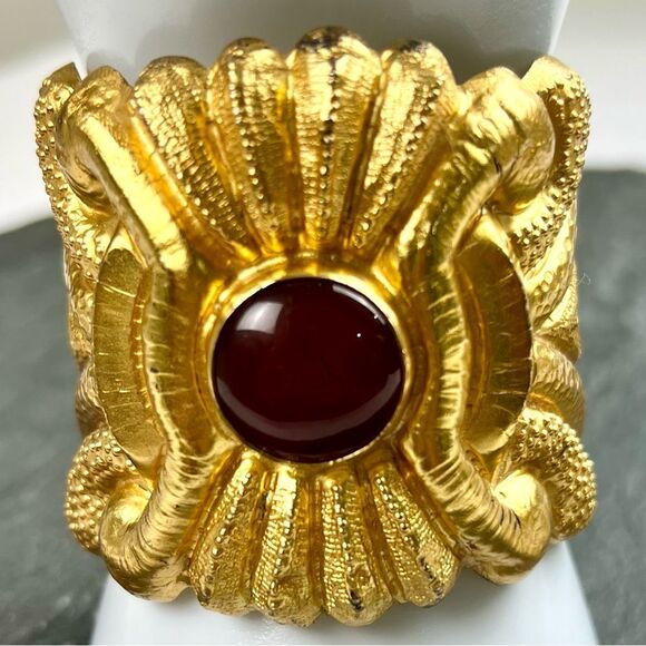 Vintage Signed Taki 975 High Purity Silver Gold Cuff Bracelet - Picture 3 of 12